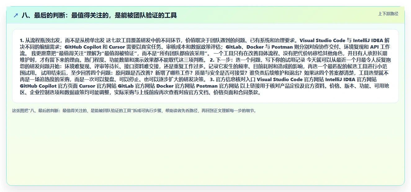 八、最后的判断:最值得关注的,是能被团队验证的工具