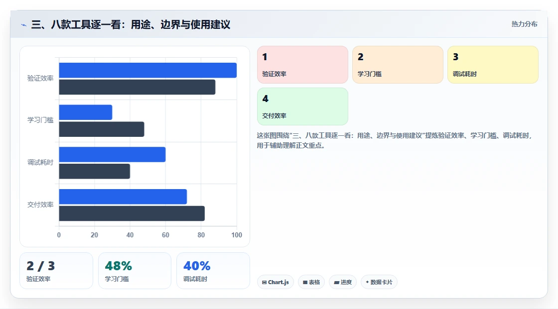 三、八款工具逐一看:用途、边界与使用建议