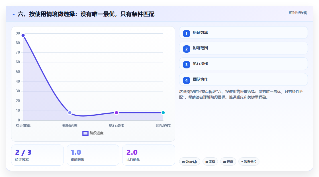 六、按使用情境做选择:没有唯一最优,只有条件匹配