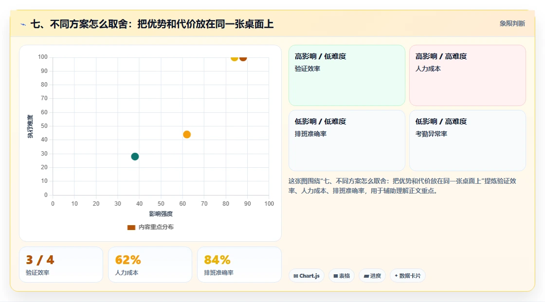 七、不同方案怎么取舍:把优势和代价放在同一张桌面上