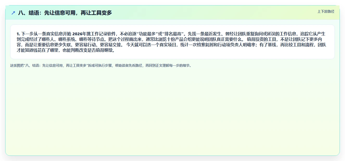 八、结语:先让信息可用,再让工具变多