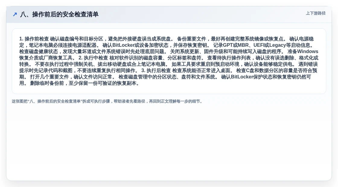 八、操作前后的安全检查清单