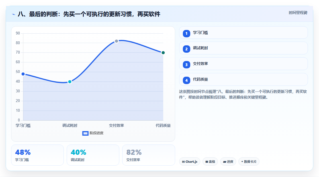 八、最后的判断:先买一个可执行的更新习惯,再买软件