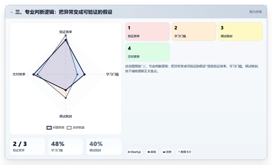 三、专业判断逻辑:把异常变成可验证的假设