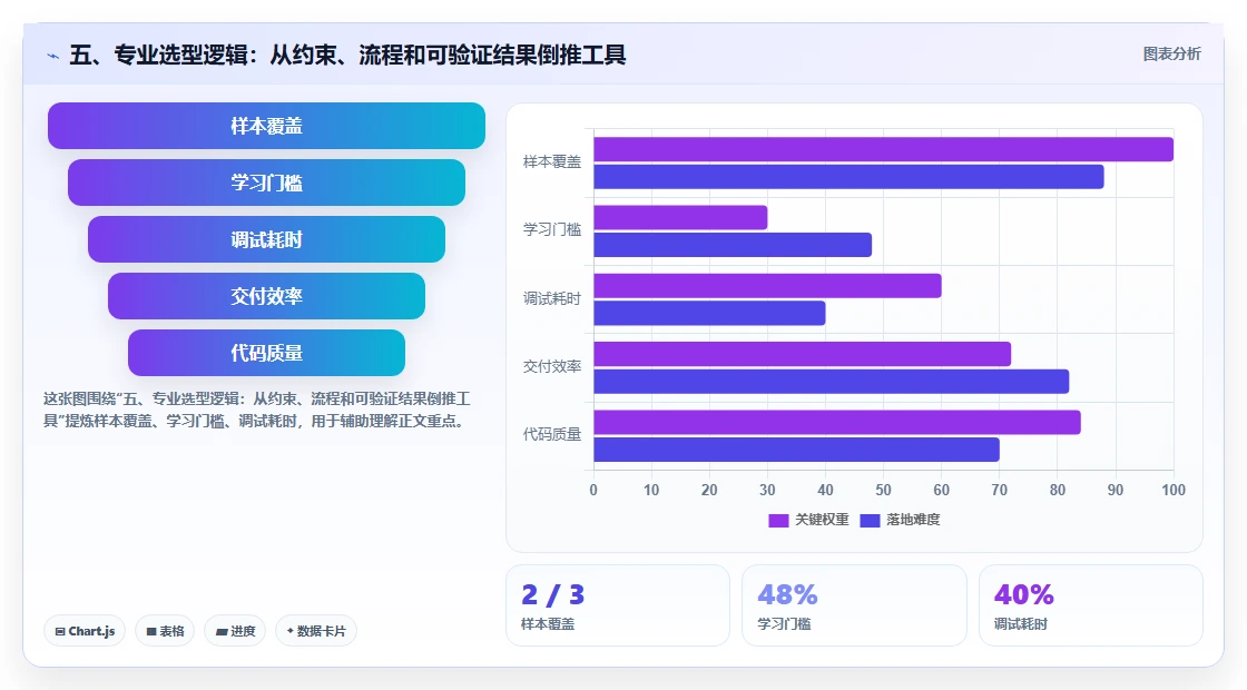 五、专业选型逻辑:从约束、流程和可验证结果倒推工具