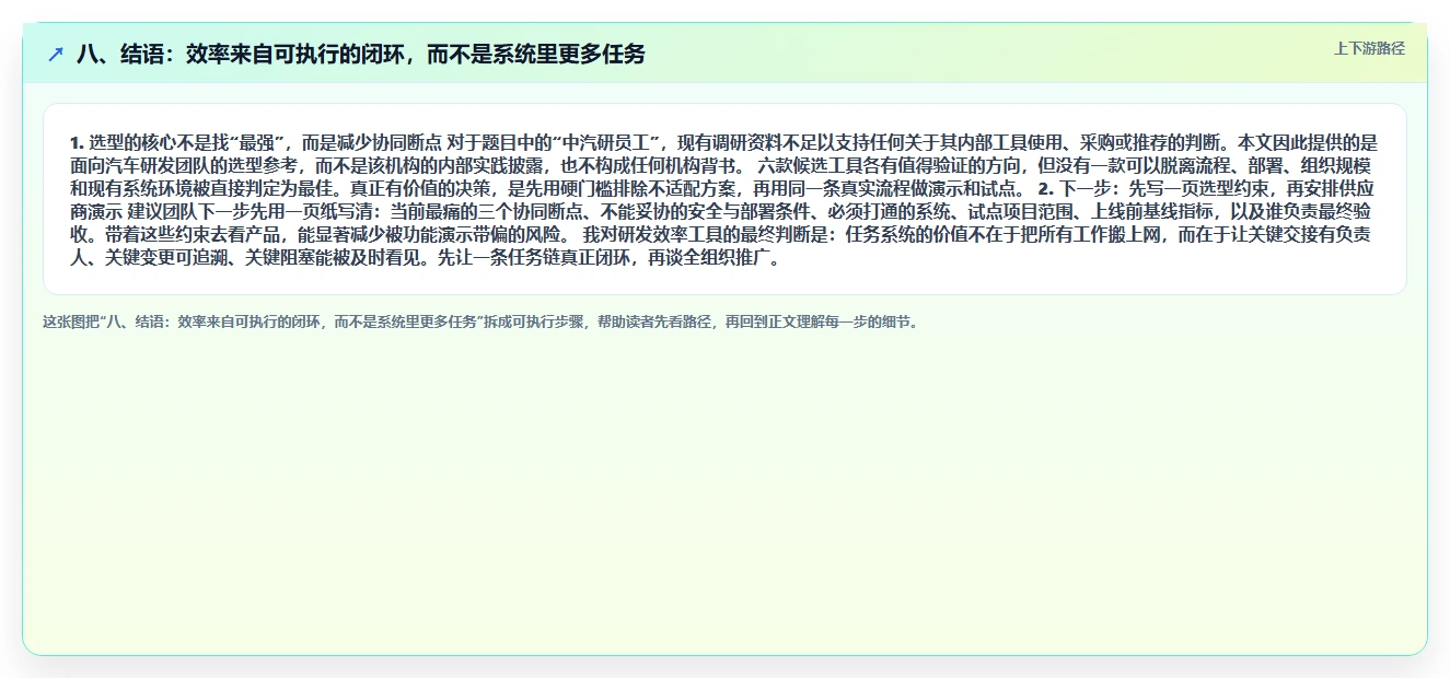 八、结语:效率来自可执行的闭环,而不是系统里更多任务