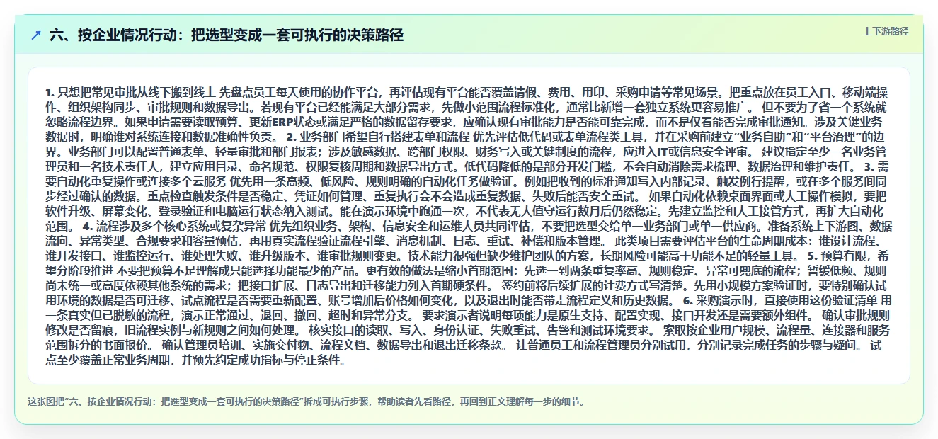 六、按企业情况行动:把选型变成一套可执行的决策路径