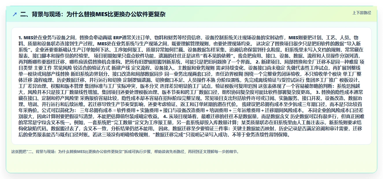 二、背景与现场:为什么替换MES比更换办公软件更复杂