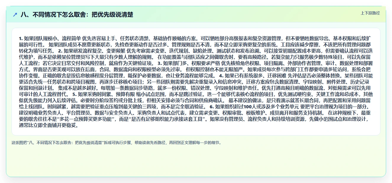 八、不同情况下怎么取舍:把优先级说清楚