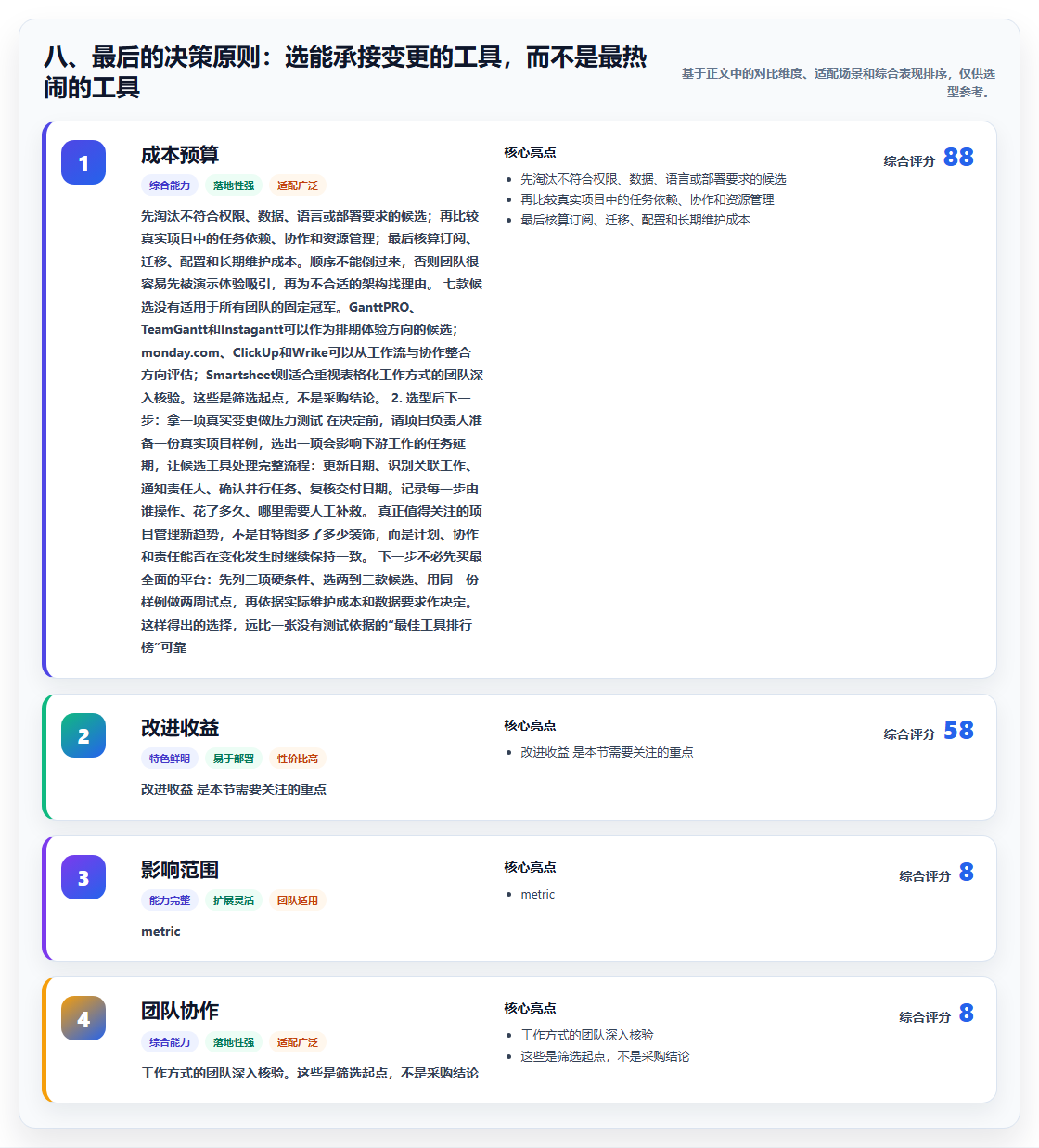 八、最后的决策原则:选能承接变更的工具,而不是最热闹的工具