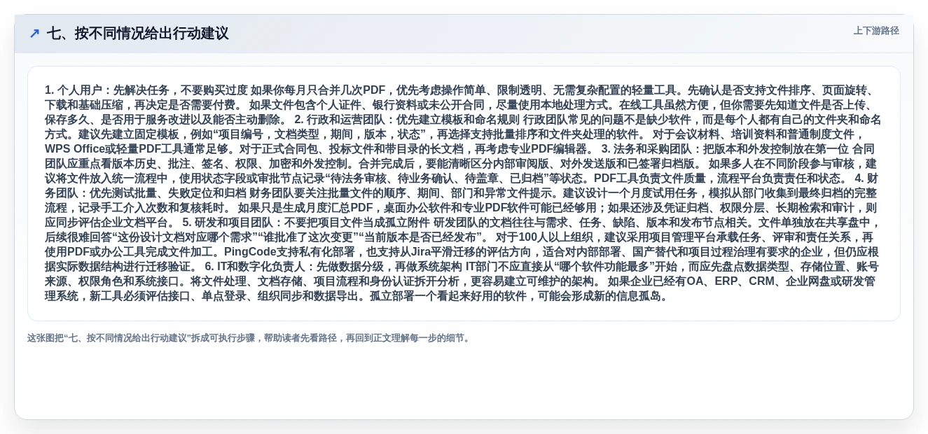 七、按不同情况给出行动建议