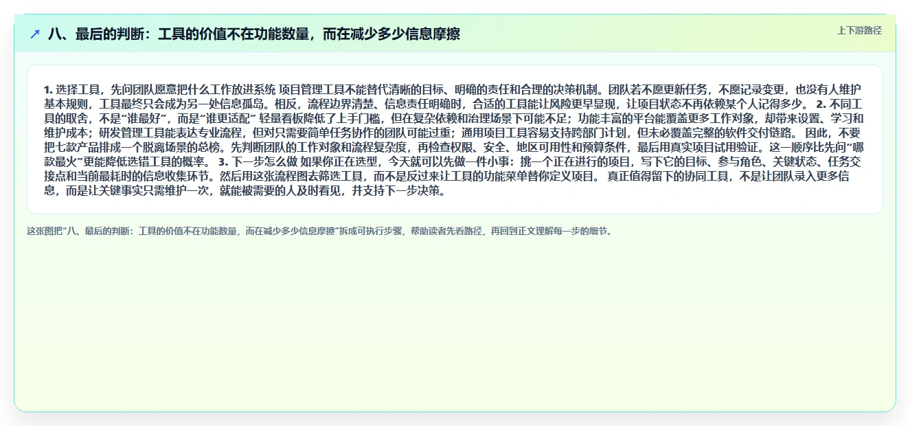 八、最后的判断:工具的价值不在功能数量,而在减少多少信息摩擦