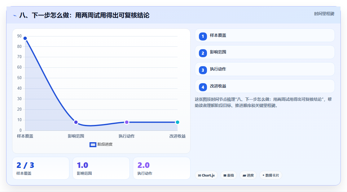 八、下一步怎么做：用两周试用得出可复核结论