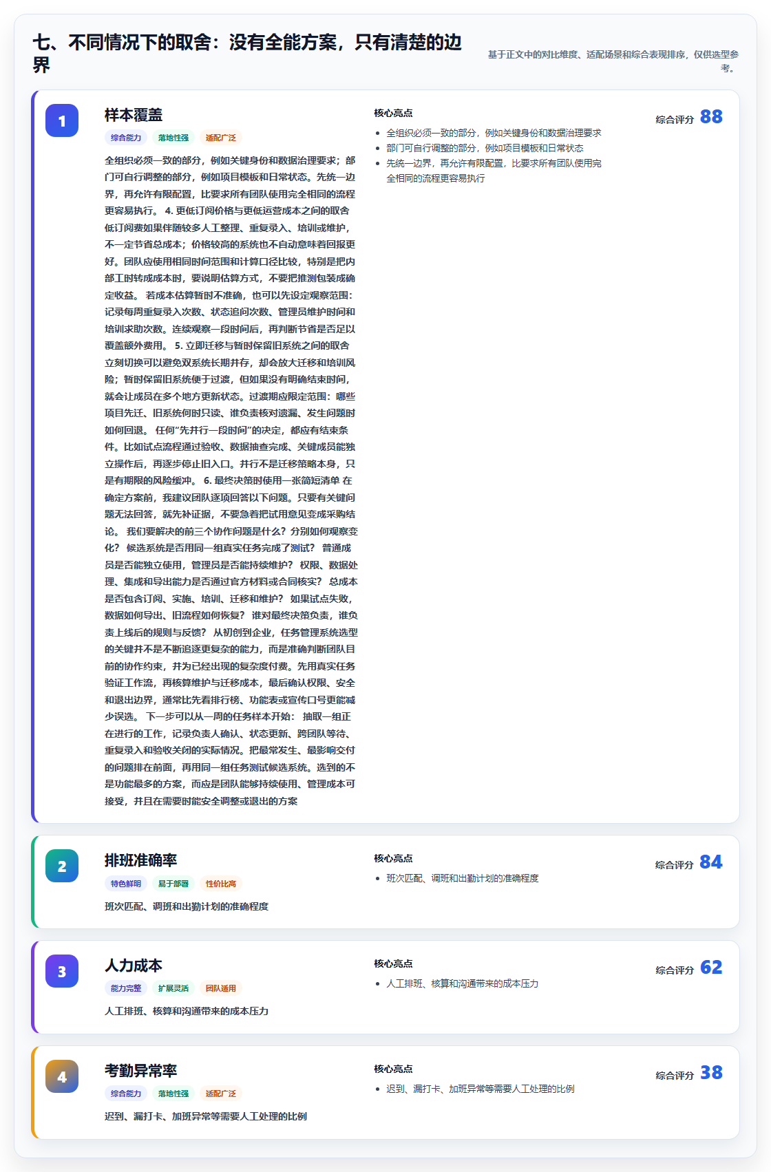 七、不同情况下的取舍：没有全能方案，只有清楚的边界