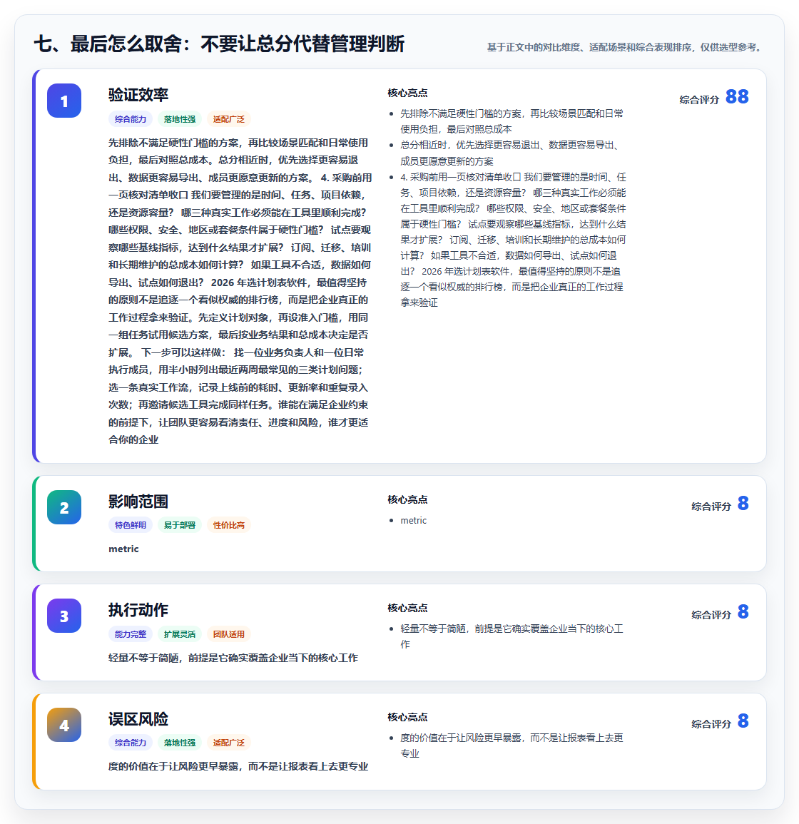七、最后怎么取舍:不要让总分代替管理判断