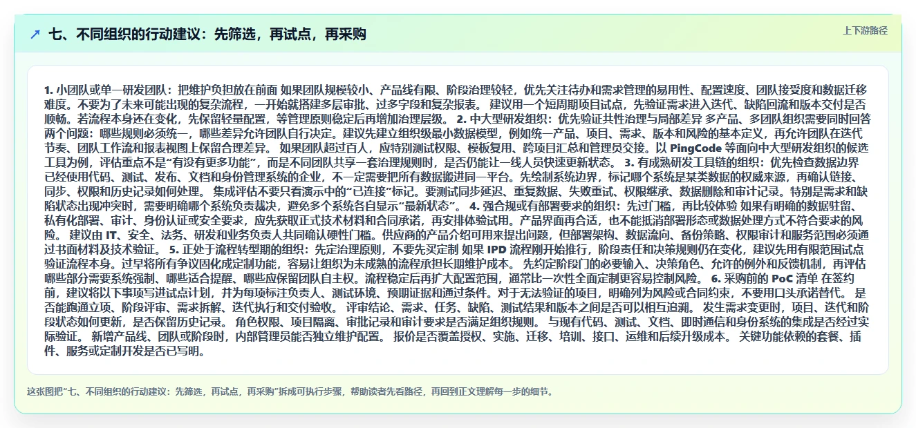七、不同组织的行动建议:先筛选,再试点,再采购