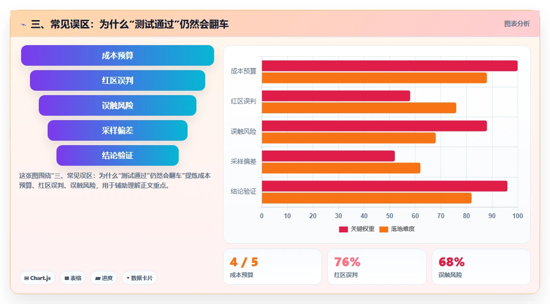 三、常见误区:为什么“测试通过”仍然会翻车