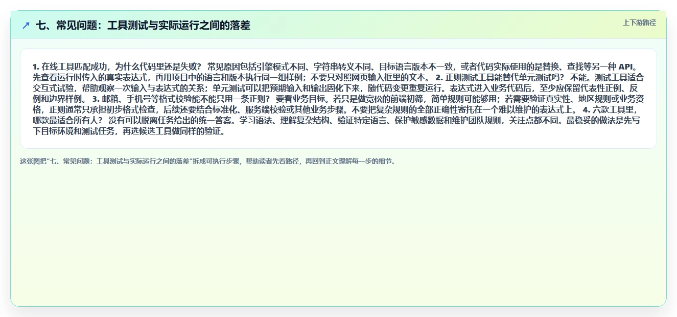 七、常见问题:工具测试与实际运行之间的落差
