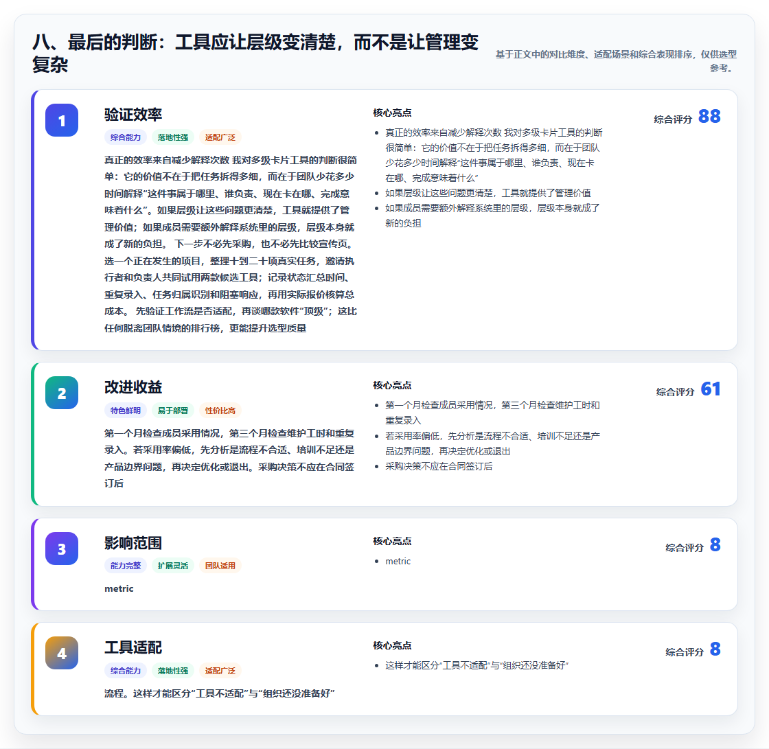 八、最后的判断:工具应让层级变清楚,而不是让管理变复杂