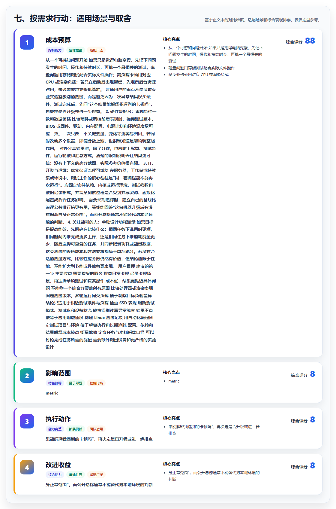 七、按需求行动:适用场景与取舍
