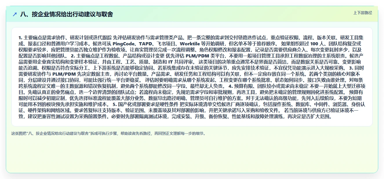 八、按企业情况给出行动建议与取舍