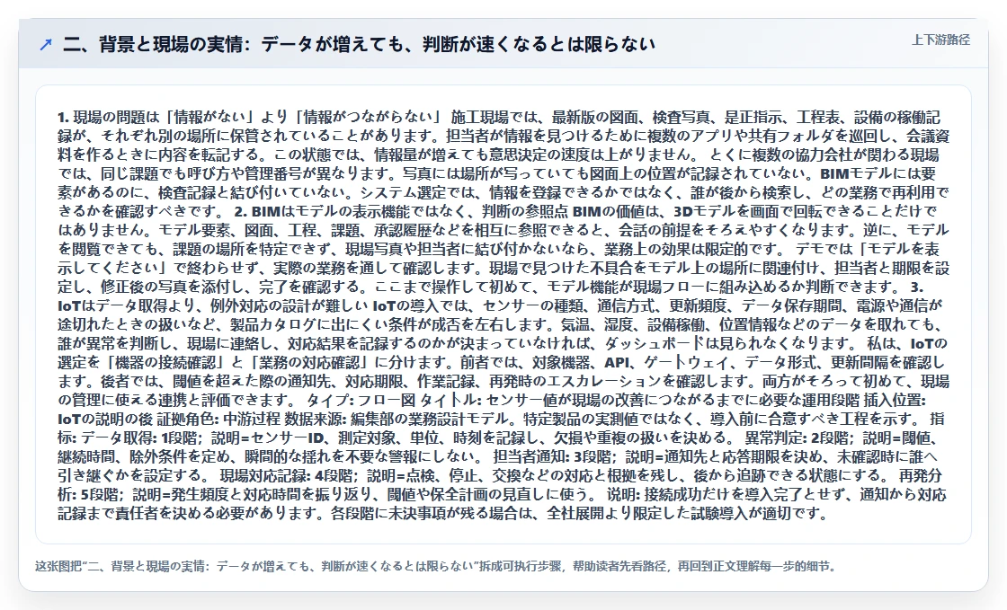 二、背景と現場の実情:データが増えても、判断が速くなるとは限らない