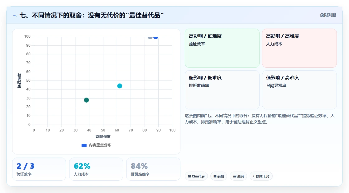 七、不同情况下的取舍:没有无代价的“最佳替代品”