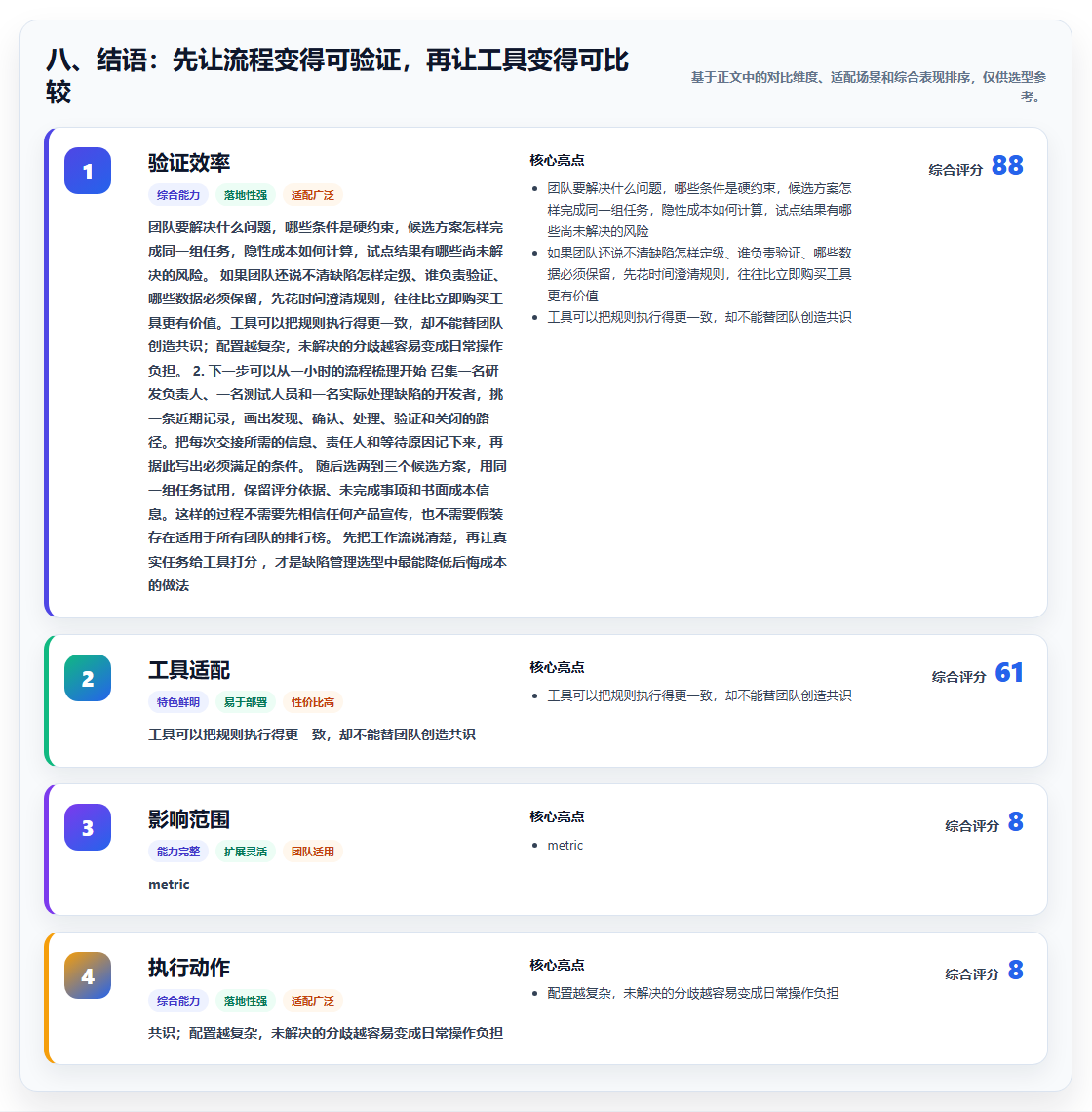 八、结语:先让流程变得可验证,再让工具变得可比较