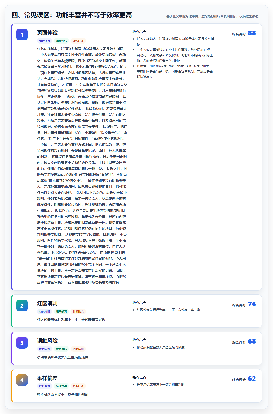 四、常见误区:功能丰富并不等于效率更高