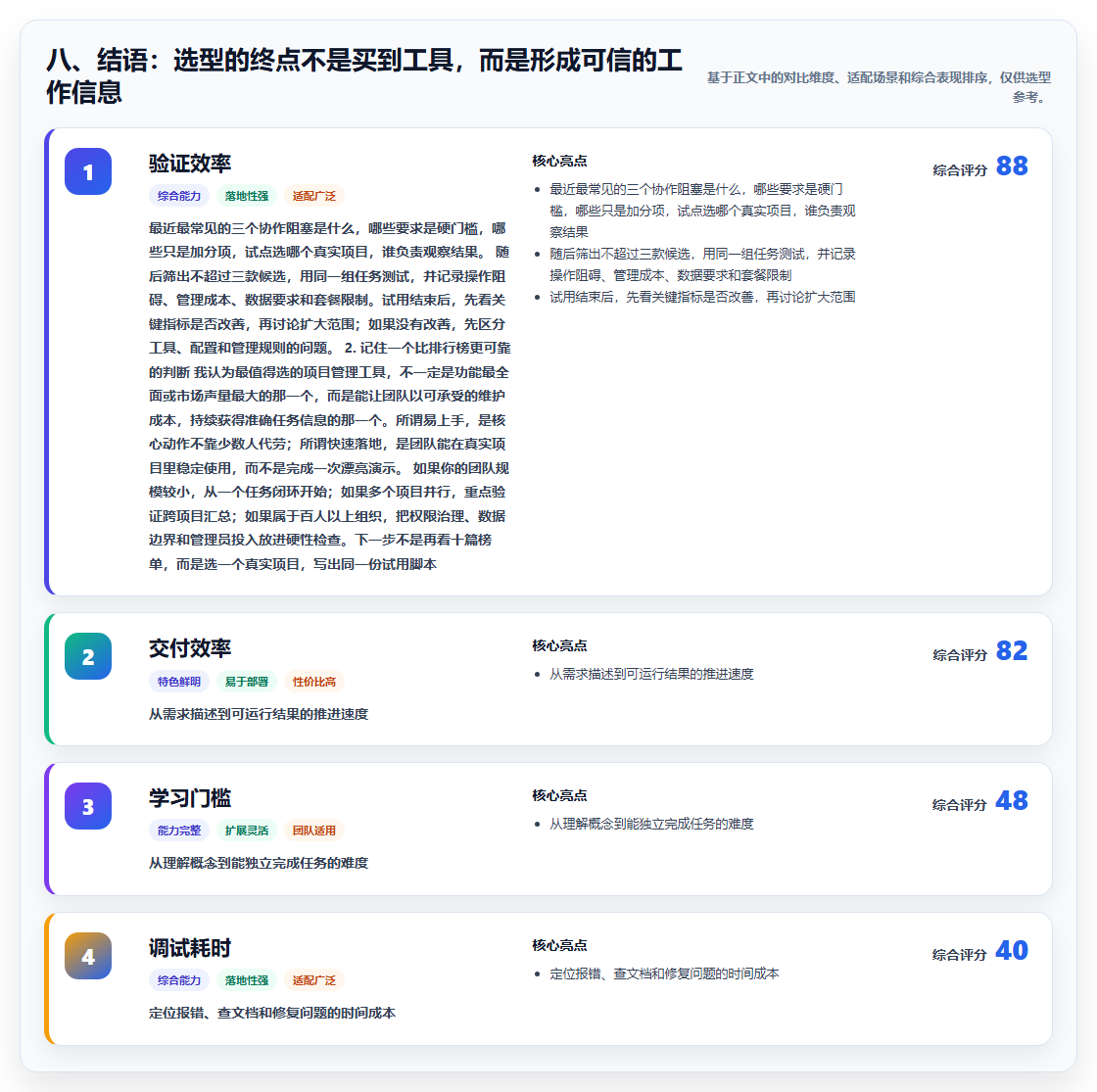 八、结语：选型的终点不是买到工具，而是形成可信的工作信息