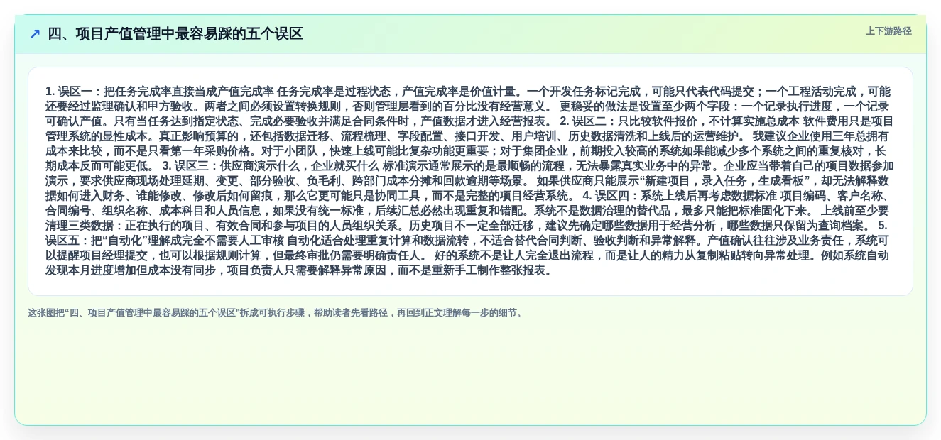 四、项目产值管理中最容易踩的五个误区