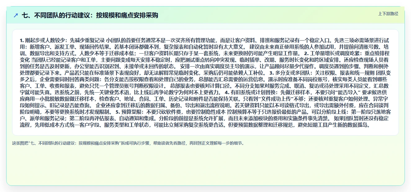 七、不同团队的行动建议：按规模和痛点安排采购