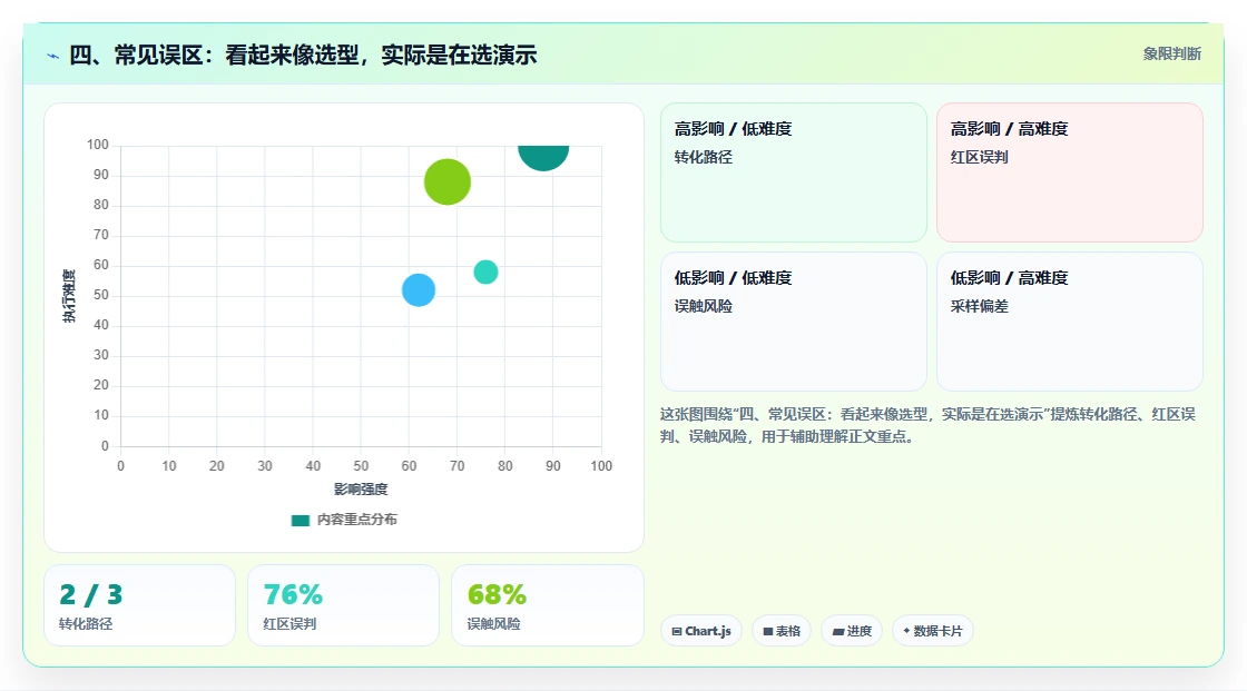 四、常见误区:看起来像选型,实际是在选演示