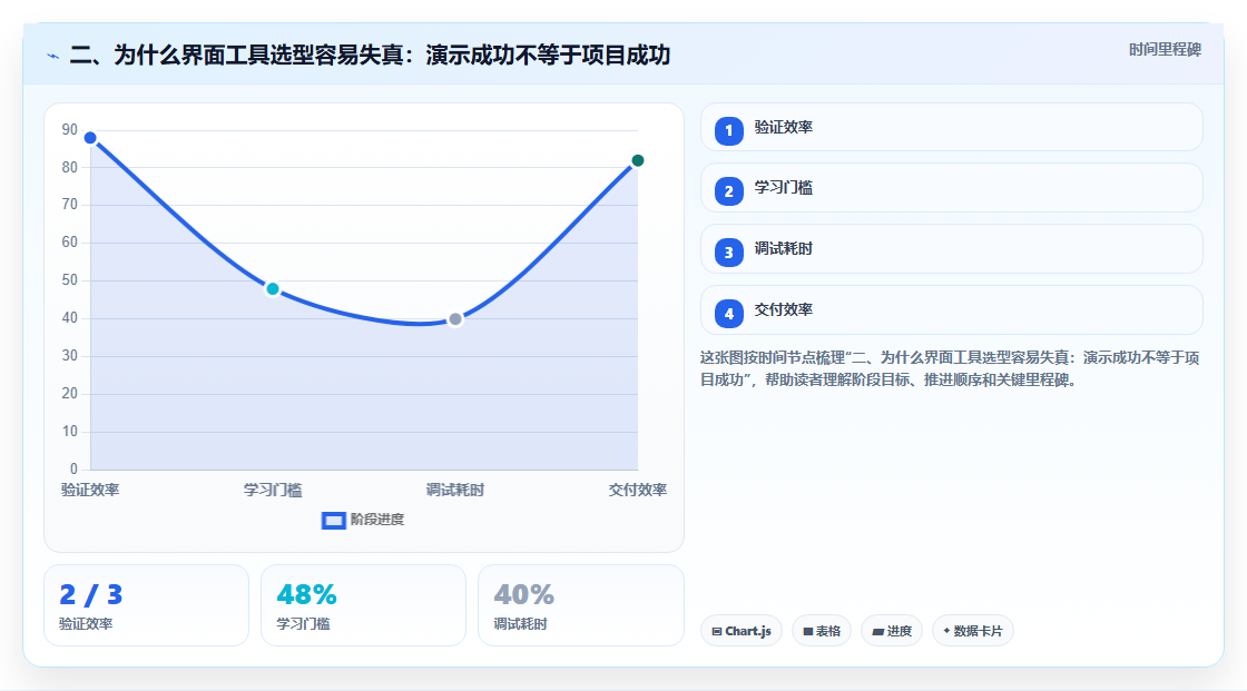 二、为什么界面工具选型容易失真：演示成功不等于项目成功