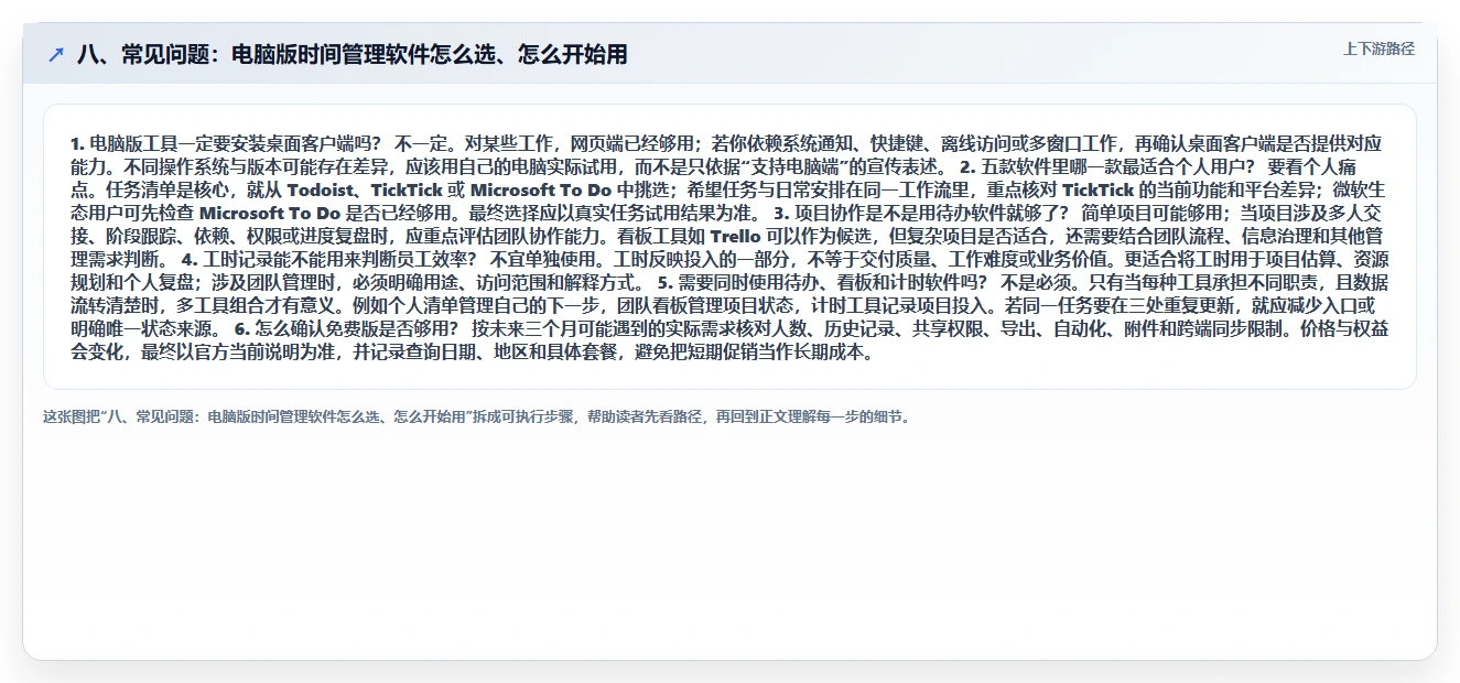 八、常见问题:电脑版时间管理软件怎么选、怎么开始用