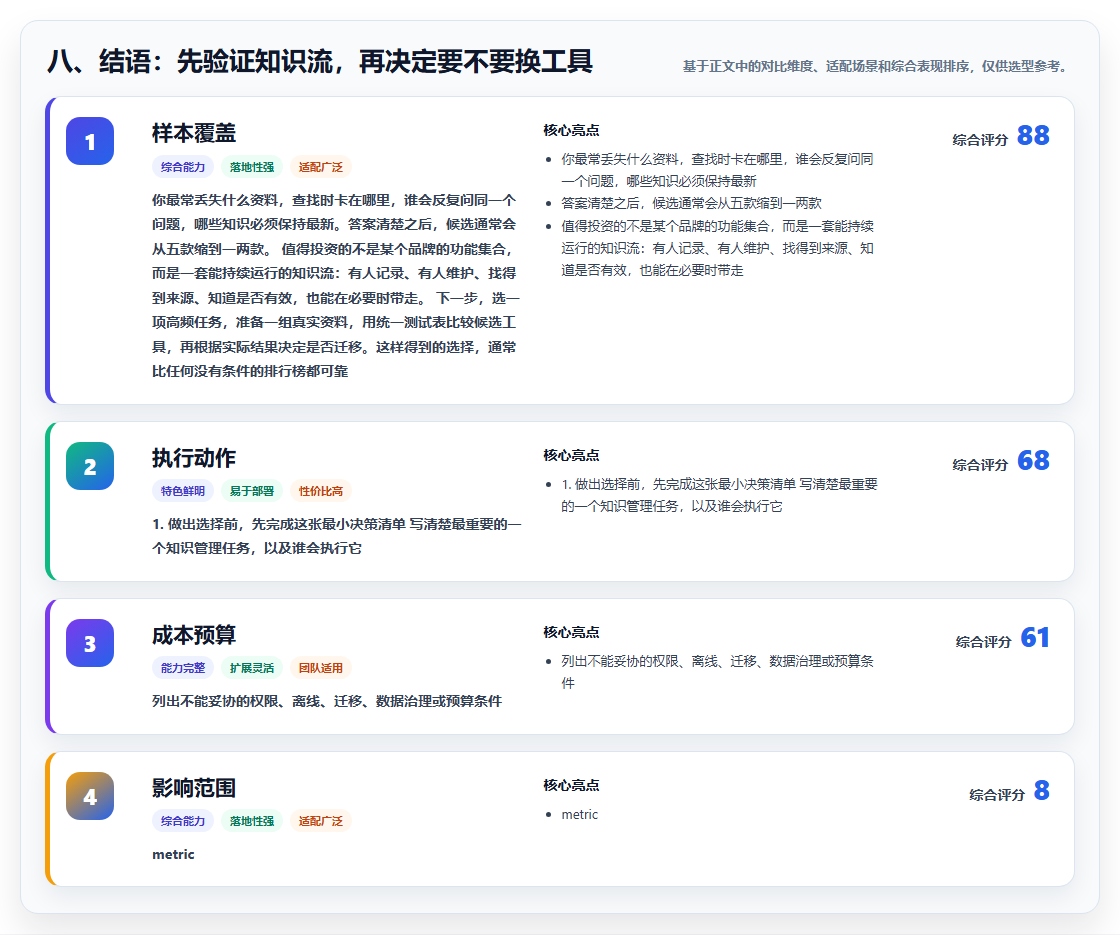 八、结语：先验证知识流，再决定要不要换工具