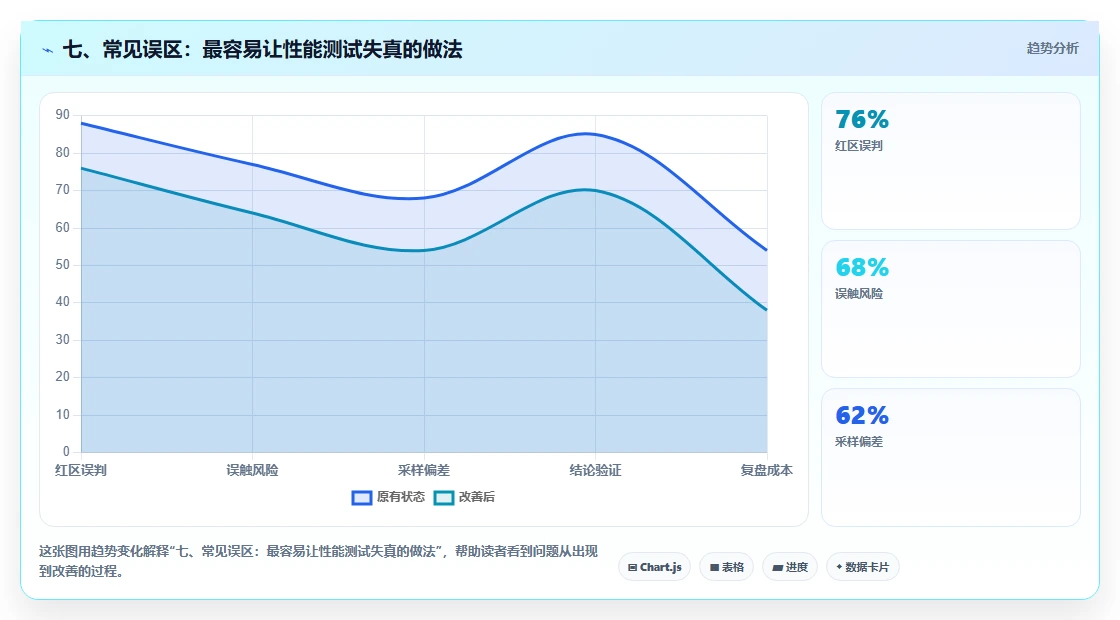 七、常见误区:最容易让性能测试失真的做法