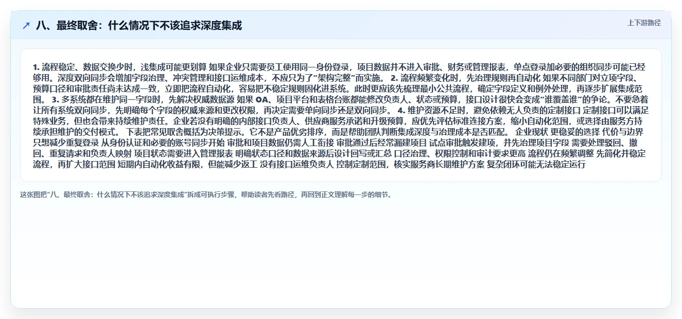 八、最终取舍：什么情况下不该追求深度集成
