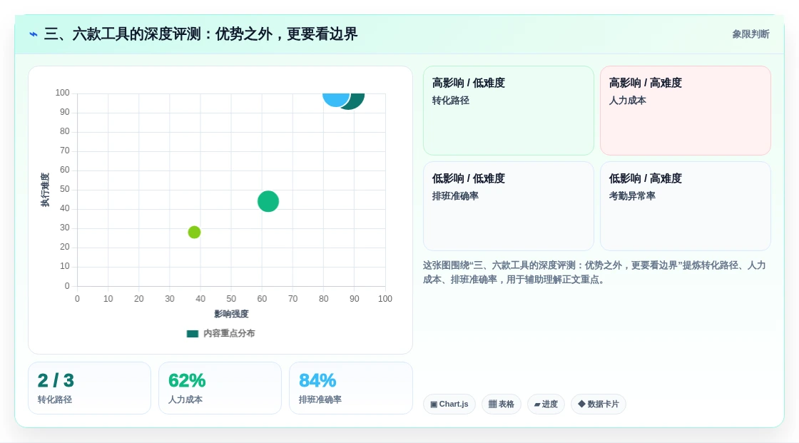三、六款工具的深度评测:优势之外,更要看边界