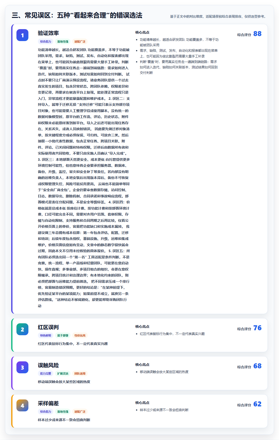 三、常见误区:五种“看起来合理”的错误选法