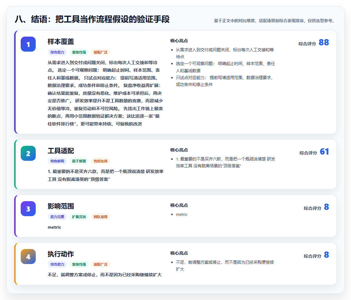 八、结语:把工具当作流程假设的验证手段