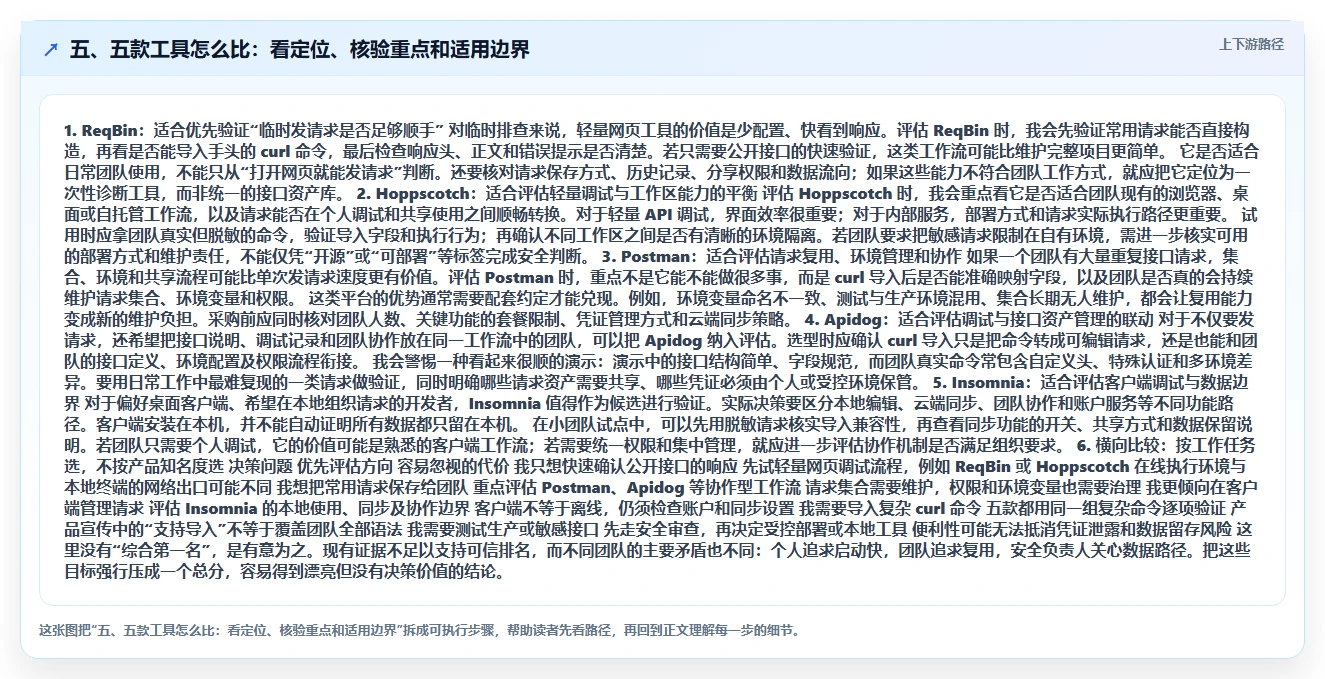 五、五款工具怎么比:看定位、核验重点和适用边界