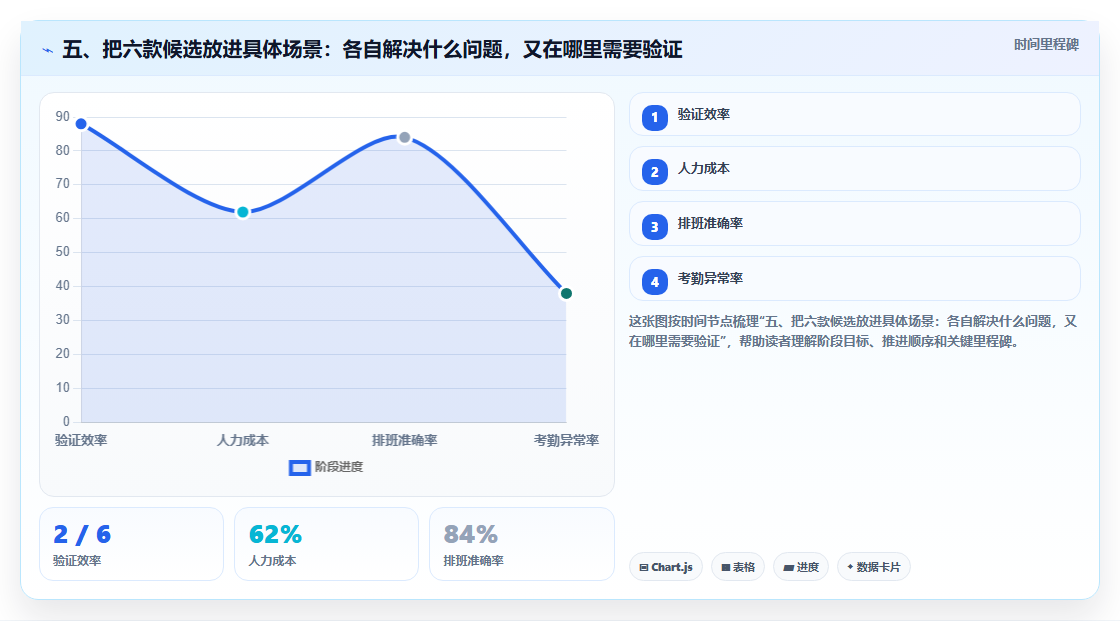 五、把六款候选放进具体场景:各自解决什么问题,又在哪里需要验证