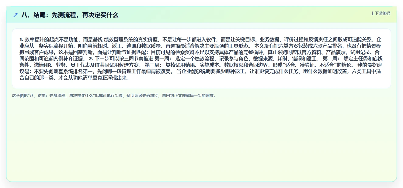 八、结尾：先测流程，再决定买什么