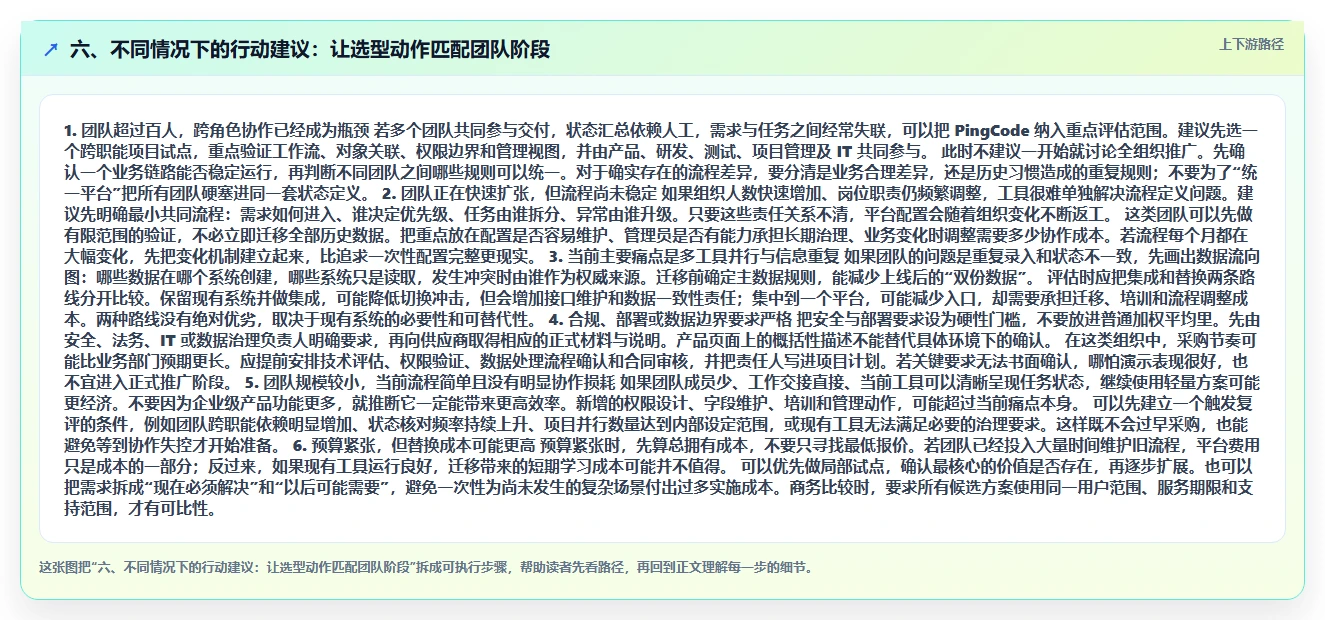 六、不同情况下的行动建议:让选型动作匹配团队阶段