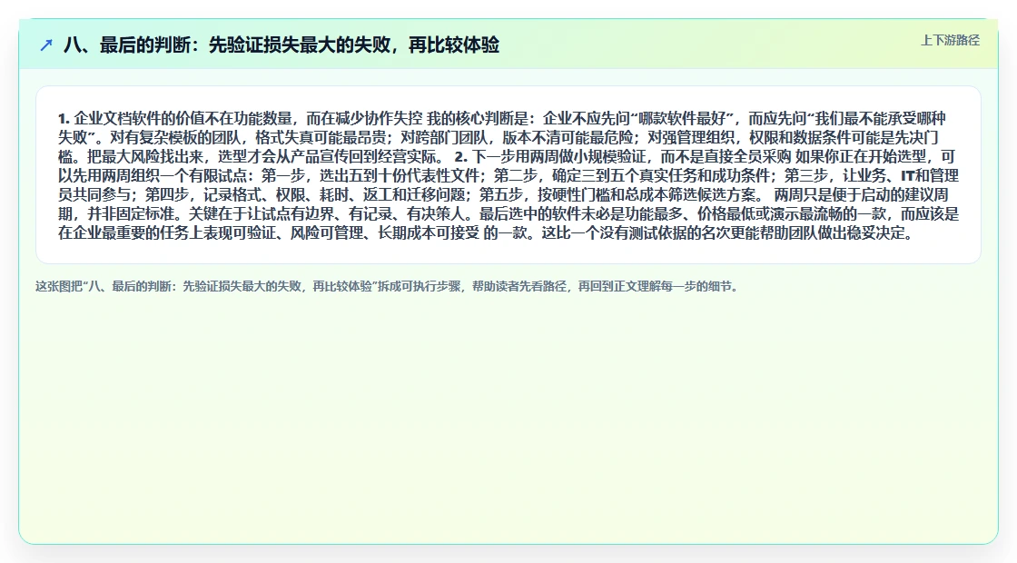 八、最后的判断:先验证损失最大的失败,再比较体验