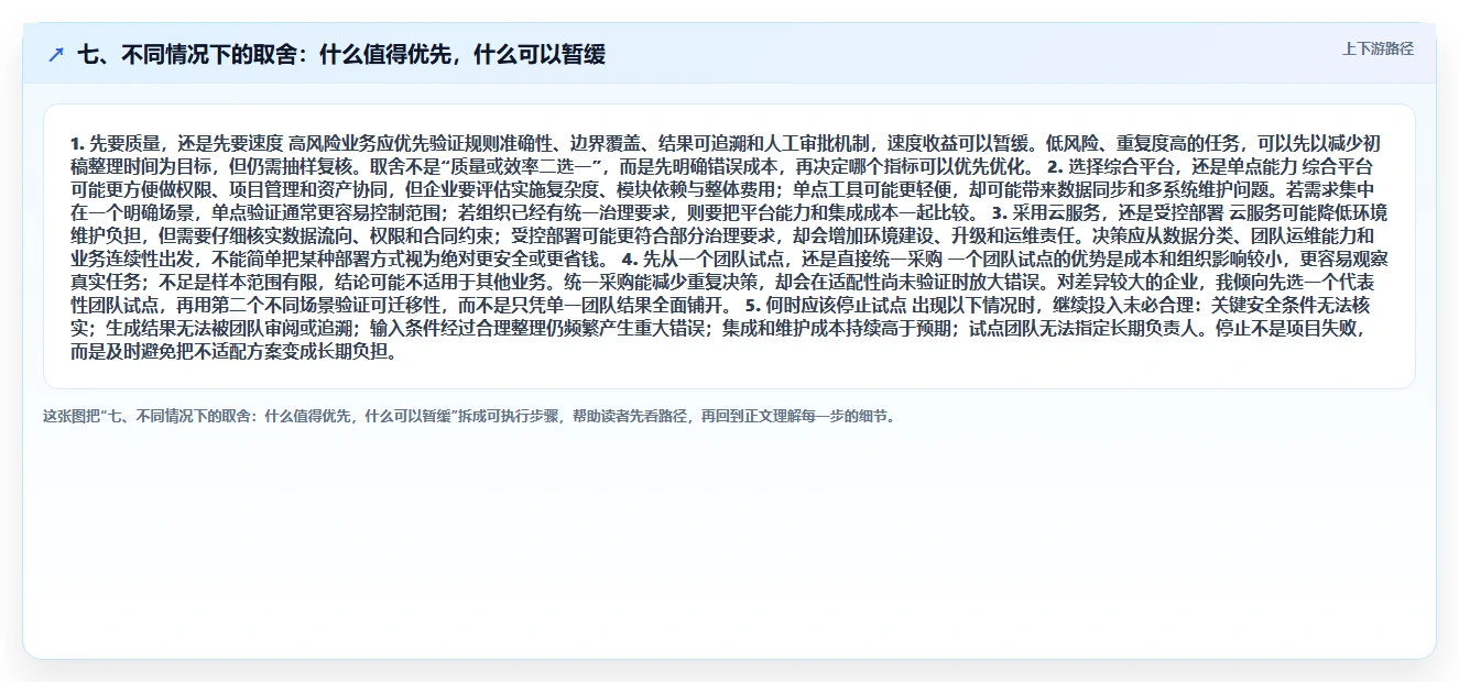 七、不同情况下的取舍：什么值得优先，什么可以暂缓