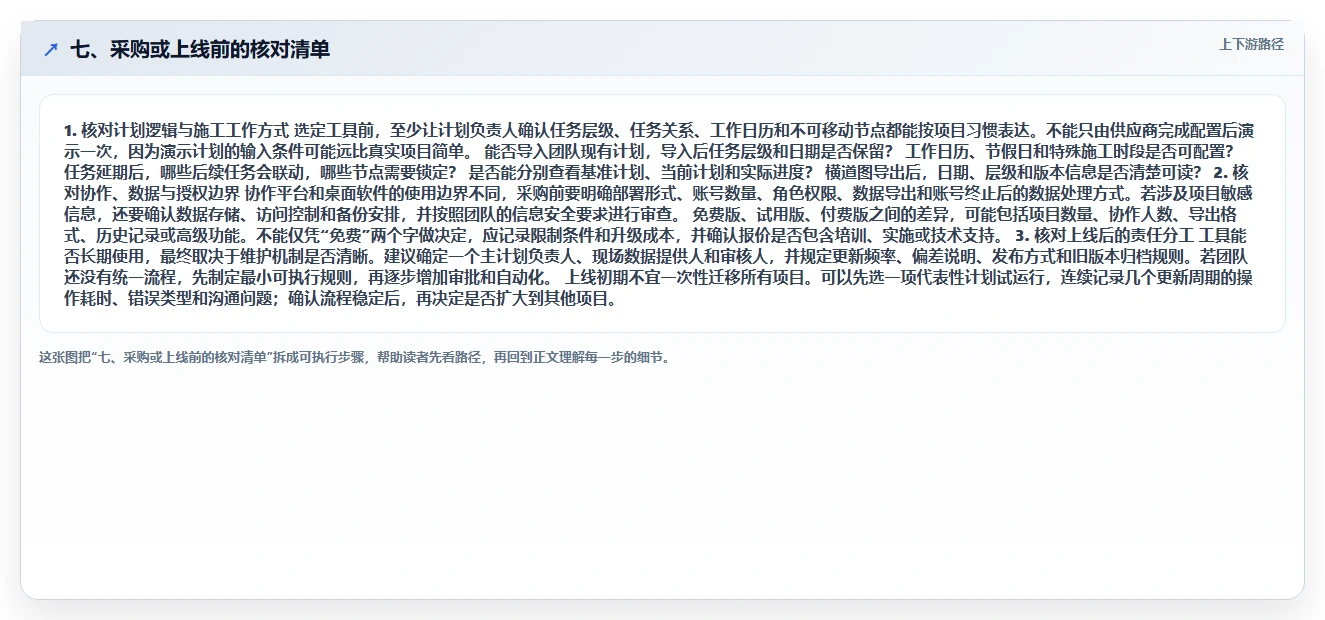 七、采购或上线前的核对清单