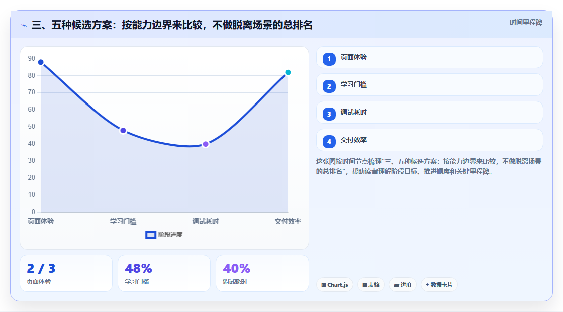 三、五种候选方案:按能力边界来比较,不做脱离场景的总排名