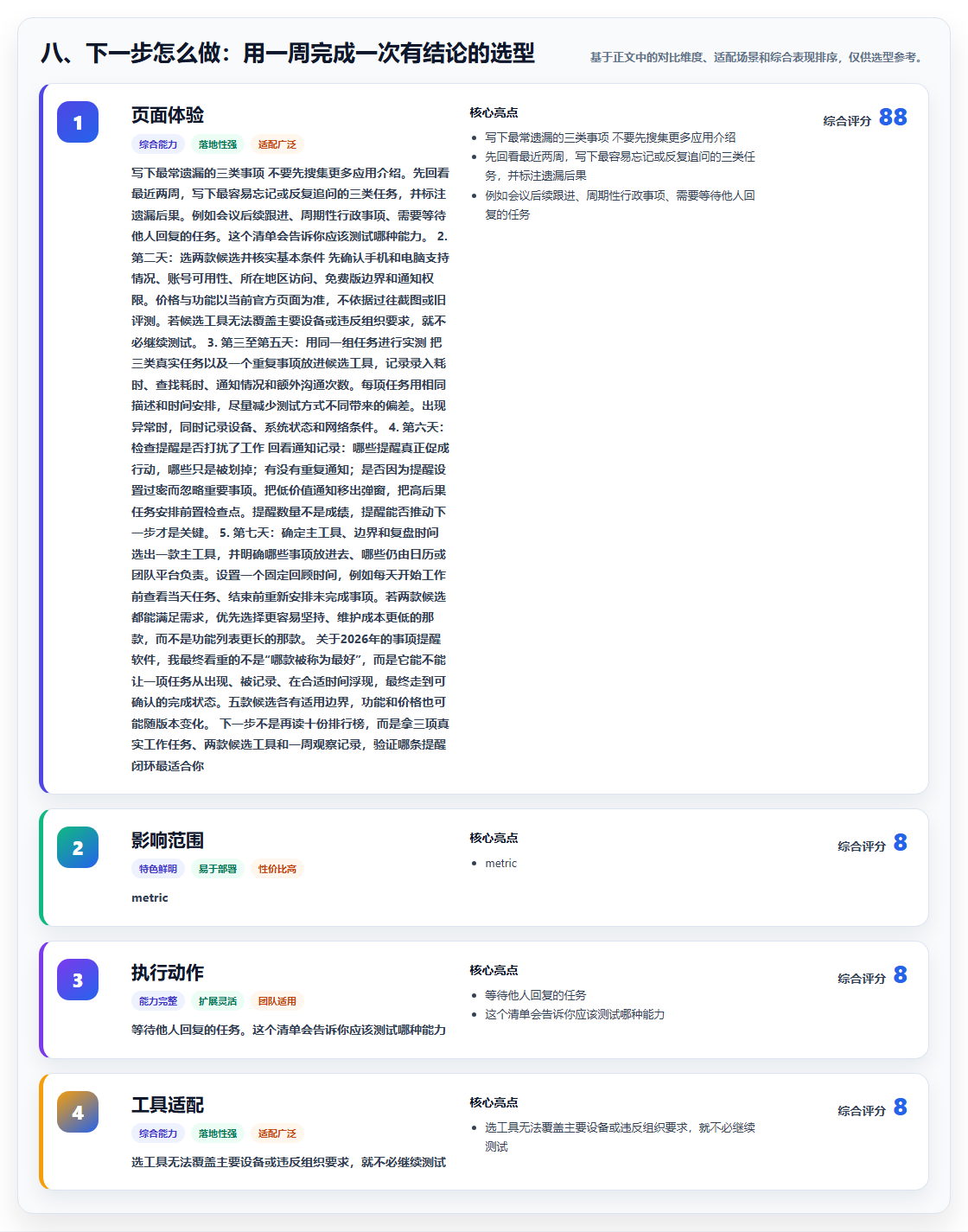 八、下一步怎么做:用一周完成一次有结论的选型